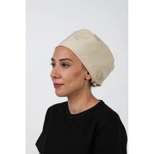 Etifa Tekstil Lastikli Bone Nefes Alabilen Hafif Konforlu Profesyonel Mutfak ve Aşçı Bone Krem