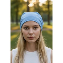 Etifa Tekstil Üçgen Bandana Fular Bone Mutfak ve Aşçı Bone Likralı Soft Açık Mavi