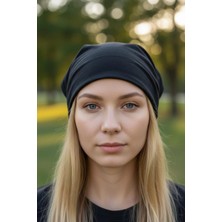 Etifa Tekstil Üçgen Bandana Fular Bone Mutfak ve Aşçı Bone Likralı Soft Siyah