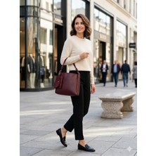 Moda Defne Bordo Fermuarlı Cüzdanlı Omuz Askılı Kadın Çanta