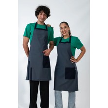 Etifa Tekstil Efes Model Mutfak Önlüğü Leke Tutmaz Profesyonel Aşçı ve Şef Önlüğü Antrasit