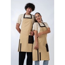 Etifa Tekstil Efes Model Mutfak Önlüğü Leke Tutmaz Profesyonel Aşçı ve Şef Önlüğü Bej