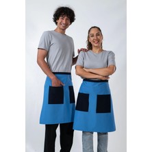 Etifa Tekstil Gloria Model Mutfak Önlüğü Leke Tutmaz Profesyonel Aşçı ve Şef Önlüğü Mavi