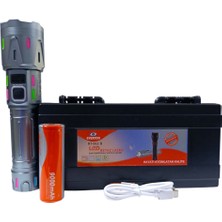 Everton RT-063 B Profesyonel El Feneri | 60W – 6000 Lümen – 9000 Mah – Zoomlu – Metal Kasa – Powerbank – Type-C Şarjlı – Dijital Şarj Göstergeli