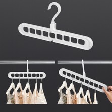 Genel Beyaz 9 Gözlü Dönüşümlü Akıllı Askı | Katlanabilir, Çok Fonksiyonlu Dolap Içi Düzenleyici