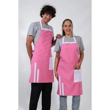 Etifa Tekstil Efes Model Mutfak Önlüğü Leke Tutmaz Profesyonel Aşçı ve Şef Önlüğü Pembe