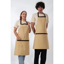 Etifa Tekstil Teos Model Mutfak Önlüğü Leke Tutmaz Profesyonel Aşçı ve Şef Önlüğü Bej