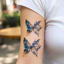 Bontexs 3boyut Efektli  Kelebek ve Çiçek Figürlü Geçici Dövme