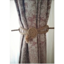 Moresun Buğz 6 Adet Fon Perde Aksesuarı Braçol Tül Perde Tutacağı Perde Süsü Spiral Jüt Halat Estetiği