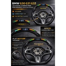 NIXCON Bmw G30 G31 Karbon Spor Direksiyon Gövdesi Isıtmalı LED Ekranlı Obd Dahil Airbag Paddle Tuş Hariç