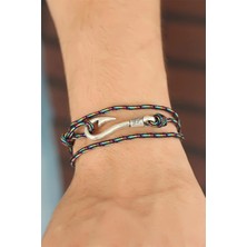 Moresun Buğz Çizgi Desenli Metal Kancalı Erkek Bileklik - Buğz