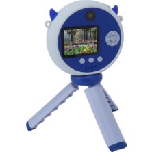 Moresun Buğz Hd Kamera Karikatür Tripodlu Çocuk Dijital Kamera Fotoğraf Makinası 1080P Video Kaydedici 2.0 Inç - Buğz