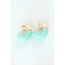 Moresun Buğz Ccb Turkuaz Gold Çift Renk Küpe - Buğz