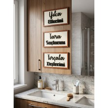 Banyo Tablo Seti (Yıka Ellerini, Tara Saçlarını, Fırçala Dişlerini) Eğitici Hatırlatıcı Sözler