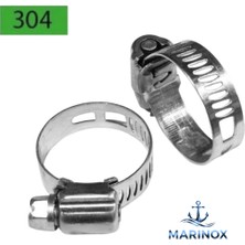 Marinox Paslanmaz Hortum Kelepçesi Aısı 304 Marine Tip Ayarlanabilir Inox Kelepçe