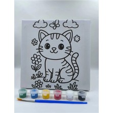 3DreaMaker Tatlı Kedicik | Çocuklar Için Boyanabilir Tuval Seti