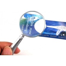 Moresun Buğz Gümüş Renkli 45MM Cam Lens, Zarif Tasarımlı Metal BÜYÜTEÇMG181558 - Buğz