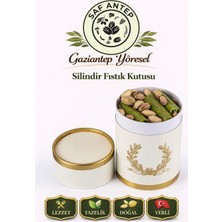 Saf Antep Silindir Fıstık Kutusu Double Kavrulmuş Antep Fıstığı ve Fıstık Ezmesi Hediyelik