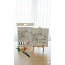 3DreaMaker Çocuklar Için Sünger Bob ve Patrick Arkadaşlığı Boyama Seti Tam Boya ve Fırça Dahil Set