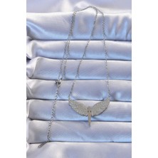 Moresun Buğz 316L Çelik Gümüş Renk Zirkon Taşlı Mikail Kolye - Buğz