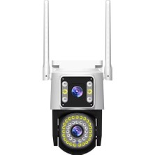 Moresun Buğz 4mp Yoosee Çift Lens Ip Kamera - Wıfı Açık Otomatik Izleme, Su Geçirmez Kablosuz Güvenlik Ev Kamerası, Renkli Gece Görüş ( Buğz )