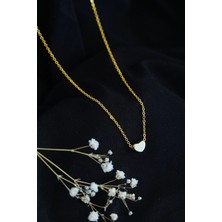 Moresun Buğz Taşsız Kalpli Kolye Gold Renk