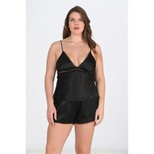 Aria's Closet Arias Closet Büyük Beden Siyah Şort Takımı