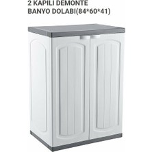 Çelik Ayna 2 Kapılı Demonte Banyo Dolabı