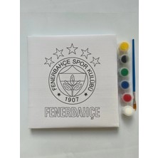 3DreaMaker 20X20 Fenerbahçe Tuval Boyama Seti 1 Adet 6 Renk Akrilik Boya ile Ahşap Malzeme