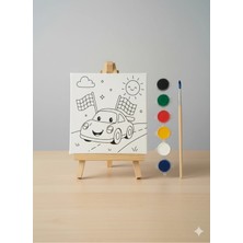 3DreaMaker Çocuklar Için Yarış Arabası Tuval Boyama Seti | Eğlenceli ve Eğitici Çocuk Hobi Seti