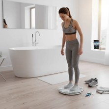 Moresun Buğz Yuvarlak Şeffaf Dijital Cam Baskül Terazi Tartı Hassas Ölçüm Modern Şık Tasarım ( Buğz )