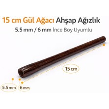 Han Tobacco 15 cm Gül Ağacı Ahşap Ağızlık – 5.5 mm / 6 mm Ince Boy Uyumlu Doğal Ahşap