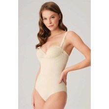 Aria's Closet Arias Closet Mikro Kumaş Göğüs Altı Yapıştırma Paçaları Silikon Bantlı Alttan Kancalı Sıkı Badi Korse