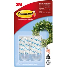 3M 6 Adet Command Orta Boy Şeffaf Askı 2'li (17091)