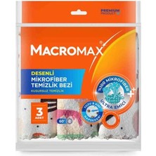 4 Adet Macromax Desenli Mikrofiber Bezi 3'lü