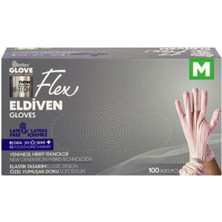 4 Adet Flex Eldiven Krem M Beden 100'LÜ