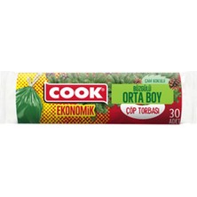 2 Adet Cook Eko Büzgülü Çöp Torbası Çam Kokusu Orta 30'lu