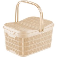 2 Adet Bee Home Jute Piknik Sepeti 26 Lt