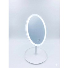 Çınaroğlu AVM LED Işıklı Dokunmatik Makyaj Aynası Pembe & Beyaz – 3 Kademeli Işık Ayarı , 360° Döner Başlık Oval