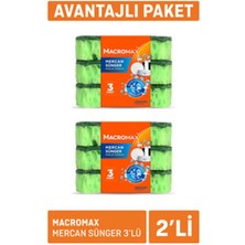 3 Adet Macromax Mercan Sünger 2 x 3'lü