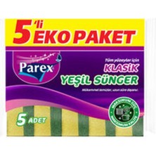 2 Adet Parex Klasik Yeşil Düz Sünger 5'li Eko Paket