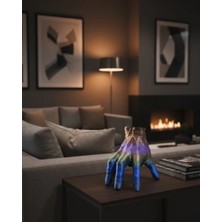 3D Rengarenk El Dekoratif Heykel 27X22 cm Büyük Boy Modern Tasarım