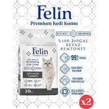 Felin Aktif Karbonlu Topaklanan Ince Taneli Kedi Kumu 10LX2