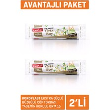 4 Adet Koroplast Yasemin Büzgülü Orta Çöp Torbası 2 x 15'li