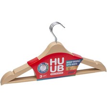 6 Adet Huub Ahşap Desenli Askı 3'lü