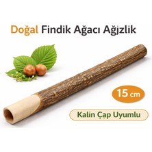 Han Tobacco Doğal Fındık Ağacı Ağızlık – 15 cm – Kalın Çap Uyumlu El Yapımı Doğal Dal Ağızlık