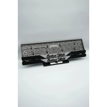 Pi Dekorasyon El Yazı Fontlu Ortası Gri Parçalı Kişiye Özel Isimli Pleksi Araba Plakalığı