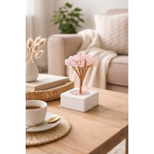 Hediyemio Pembe Kuvars Doğal Taş Enerji Ağacı – Aşk ve Sevgi Taşı Dekoratif Doğal Taş Ağaç