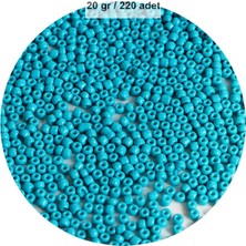 Aesco Turquaz Mavi Renk 4 mm Yaklaşık 220 Adet/20 Gram Cam Boncuk Oya Yazma Bileklik ve Kolye