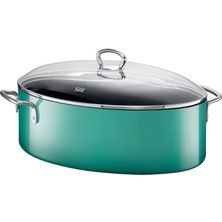 Wmf Silit Nature Green Cam Kapaklı Oval Kızartma Makinesi 36X25,5X20 Cm, Silargan Fonksiyonel Seramik, Indüksiyon, Bulaşık Makinesinde Yıkanabilir, Fırına Uygun, Yeşil, 8,1 L
